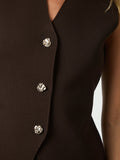 Sway Smooth Knit Waistcoat - Mörkbrun