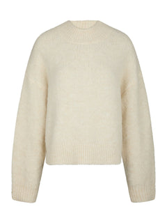 Paulina Fluffy Knit Blouse - Off White