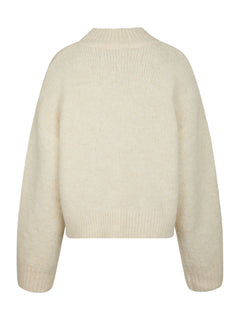 Paulina Fluffy Knit Blouse - Off White