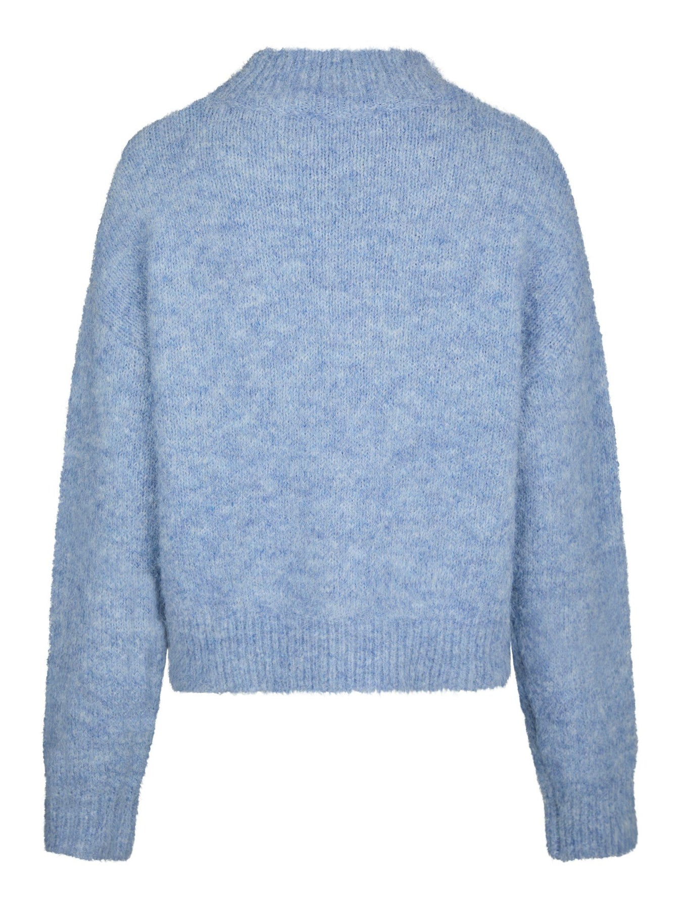 Paulina Fluffy Knit Blouse - Dusty Blue