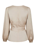 Rista Heavy Sateen Blus - Champagne