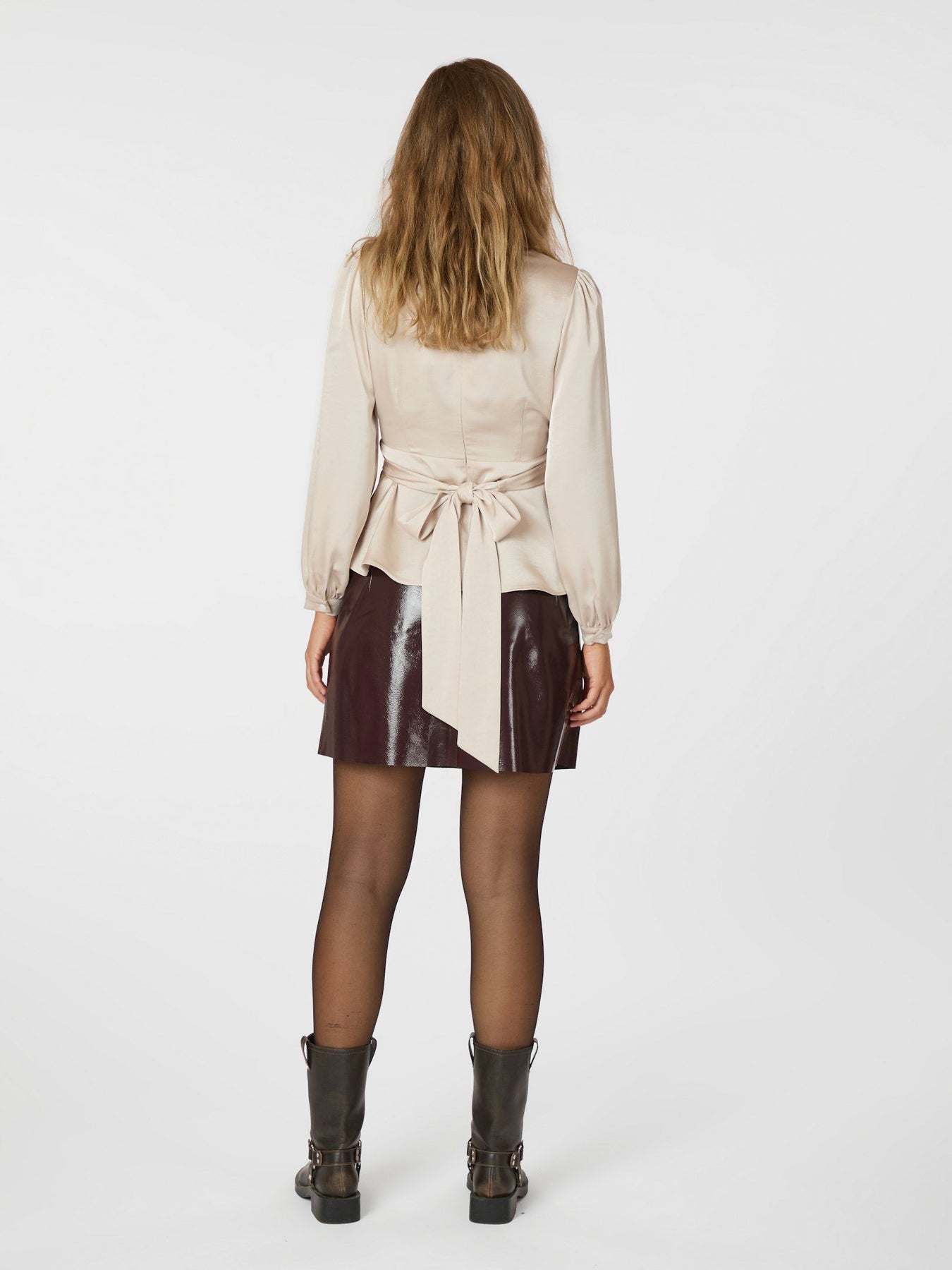 Rista Heavy Sateen Blus - Champagne