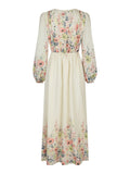 Silfi Flower Print Dress - Creme