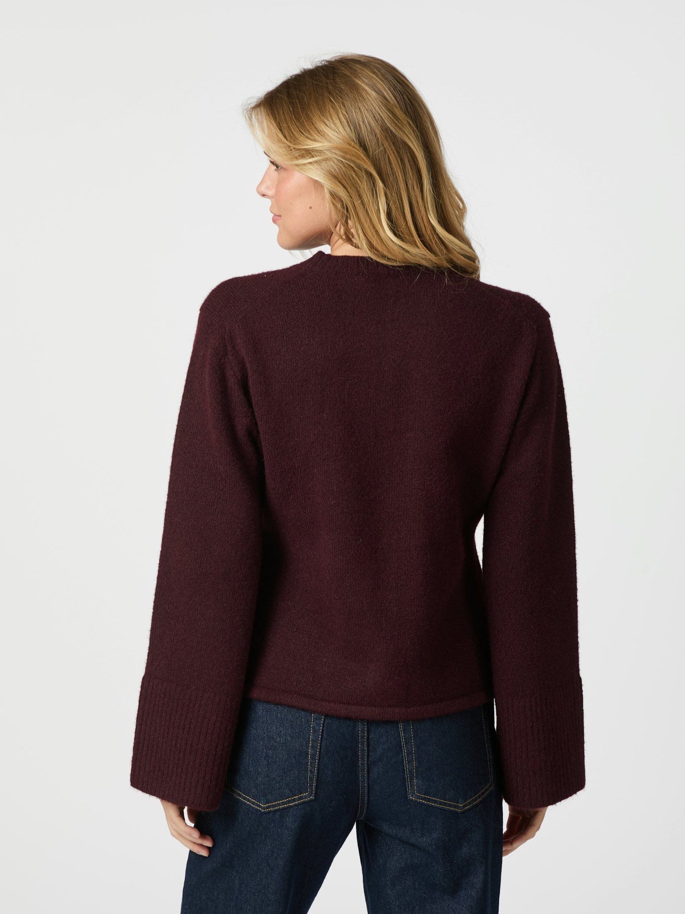 Mixie Knit Cardigan - Vinröd