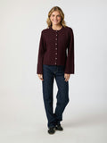 Mixie Knit Cardigan - Vinröd