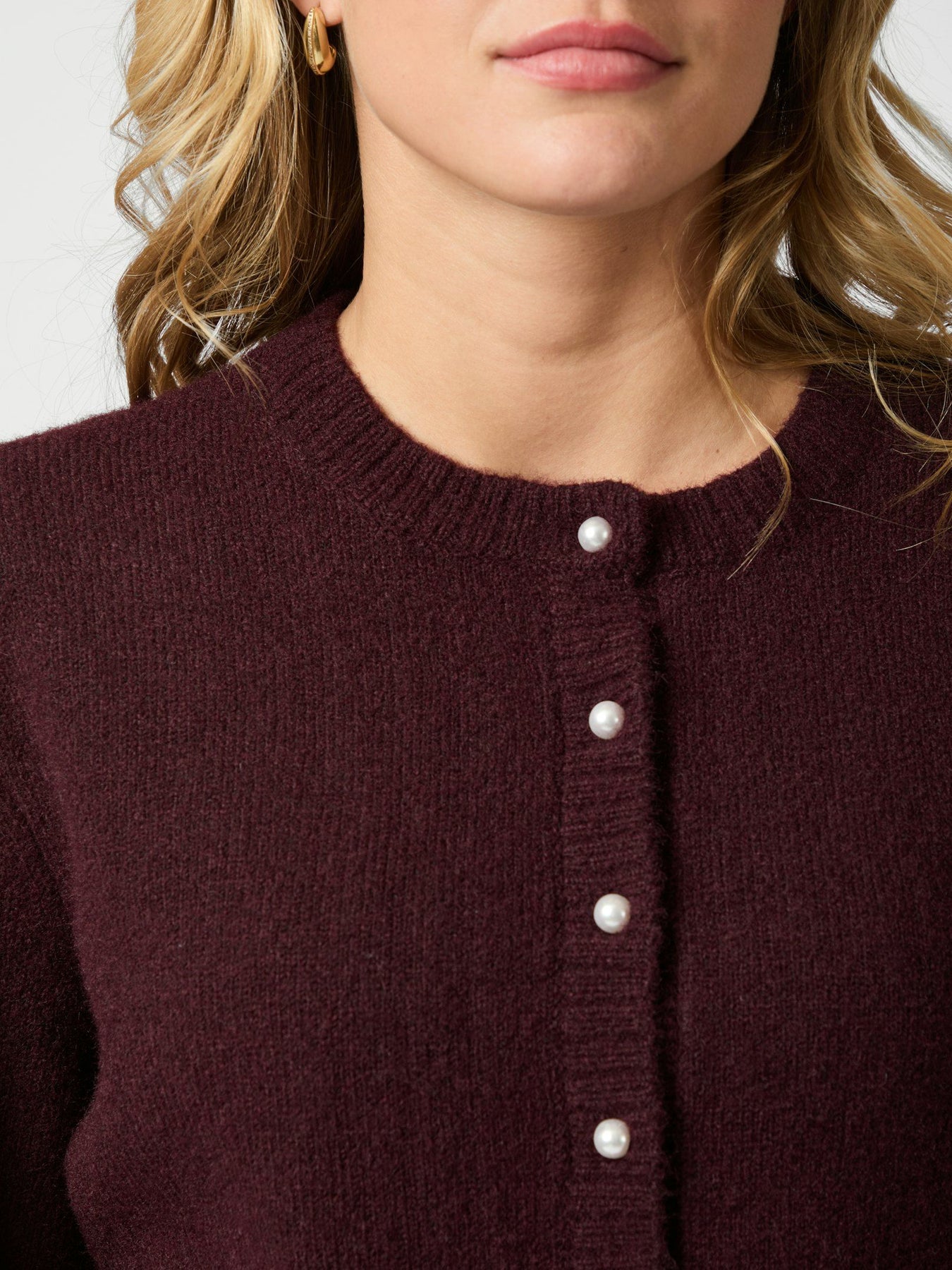Mixie Knit Cardigan - Vinröd