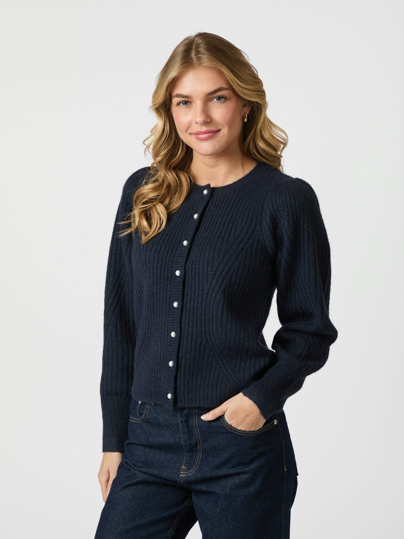 Puli Knit Cardigan - Navy