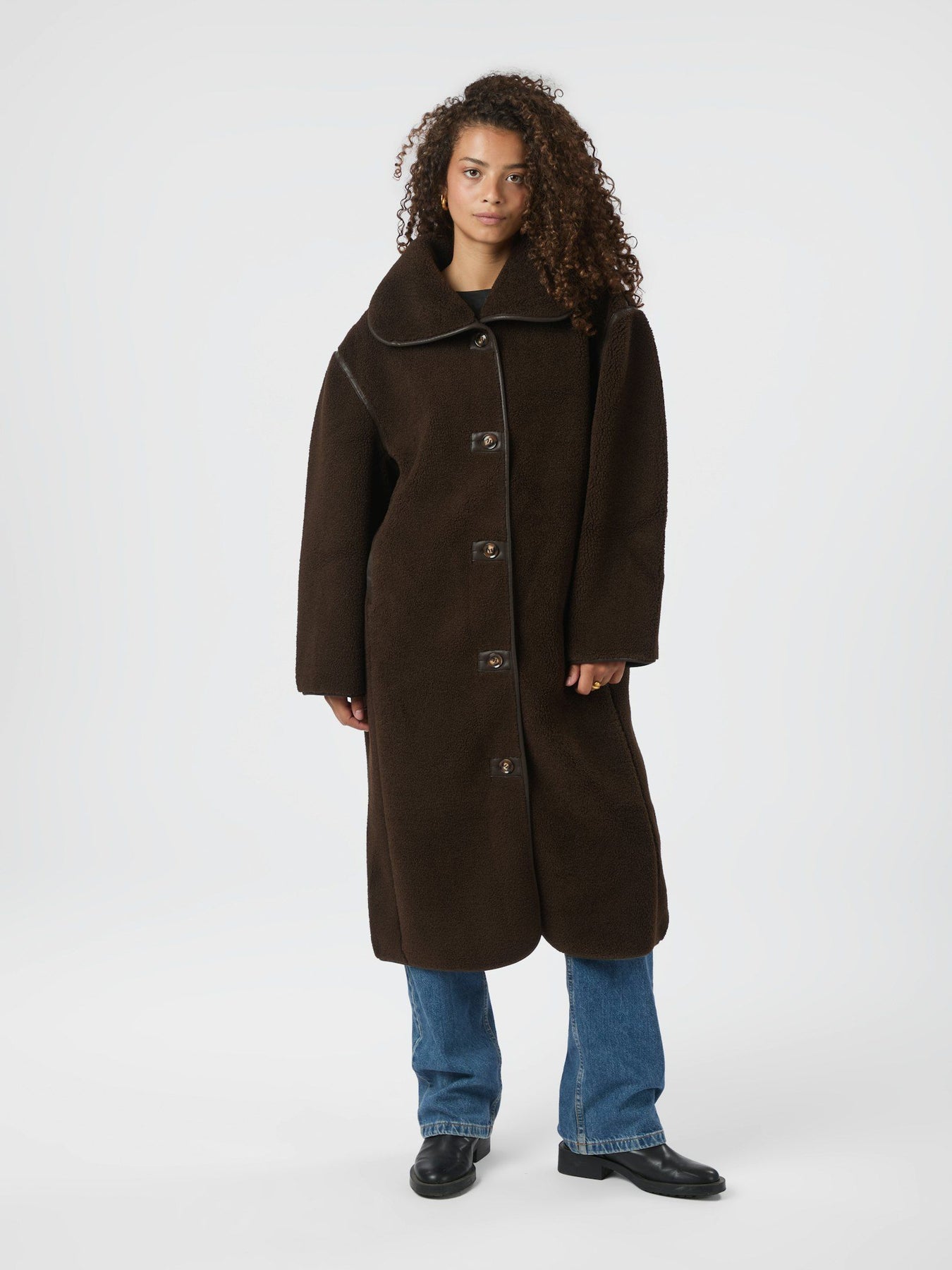 Carmen Teddy Coat - Mörkbrun