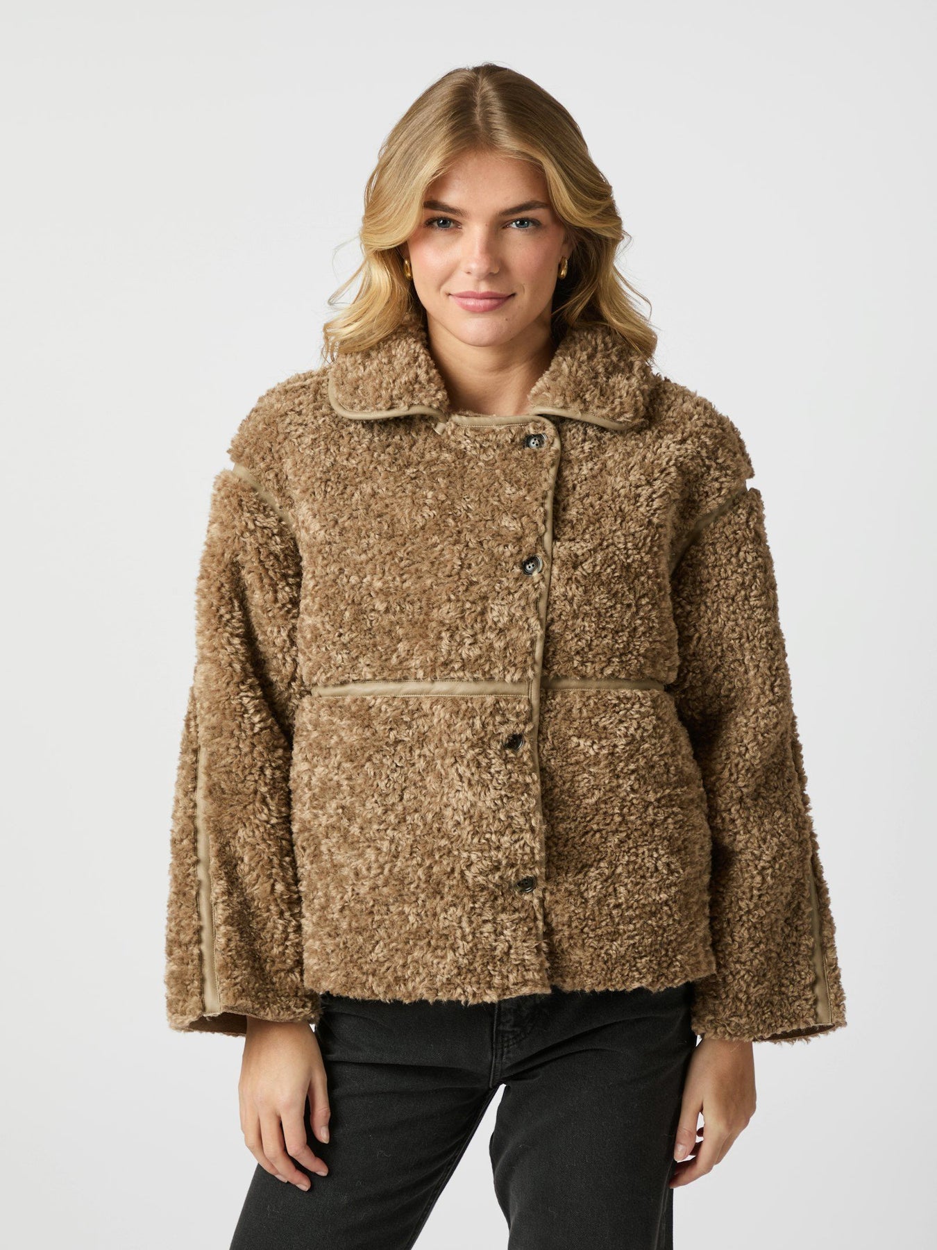 Castor Faux Fur Jacka - Taupe
