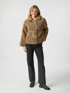 Castor Faux Fur Jacket - Taupe