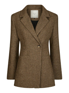 Bowie Herringbone Blazer - Brown