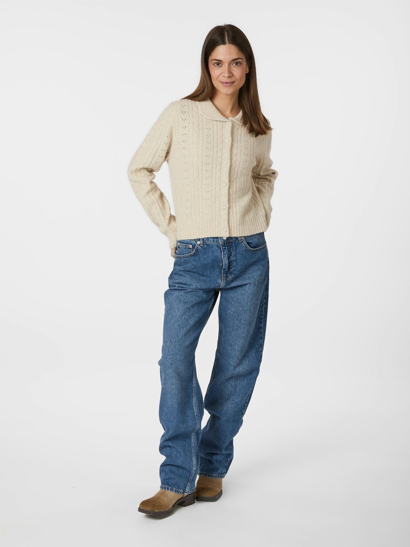 Emelie Knit Cardigan - Krämvit