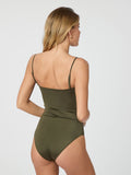 Skin Shell Boatneck Swimsuit - Army