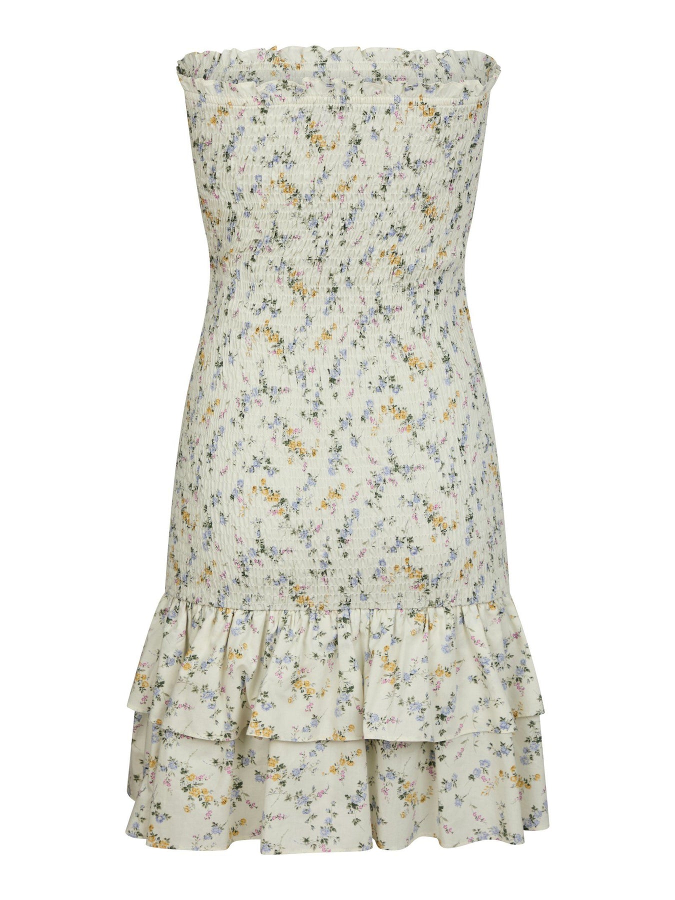 Mikka Smock Print Dress - Creme