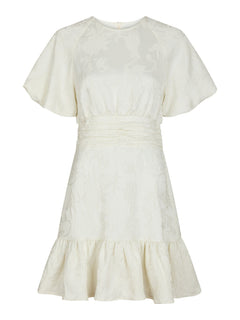 Sulli Jacquard Dress - Creme