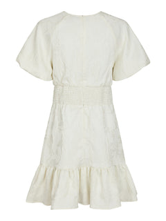 Sulli Jacquard Dress - Creme