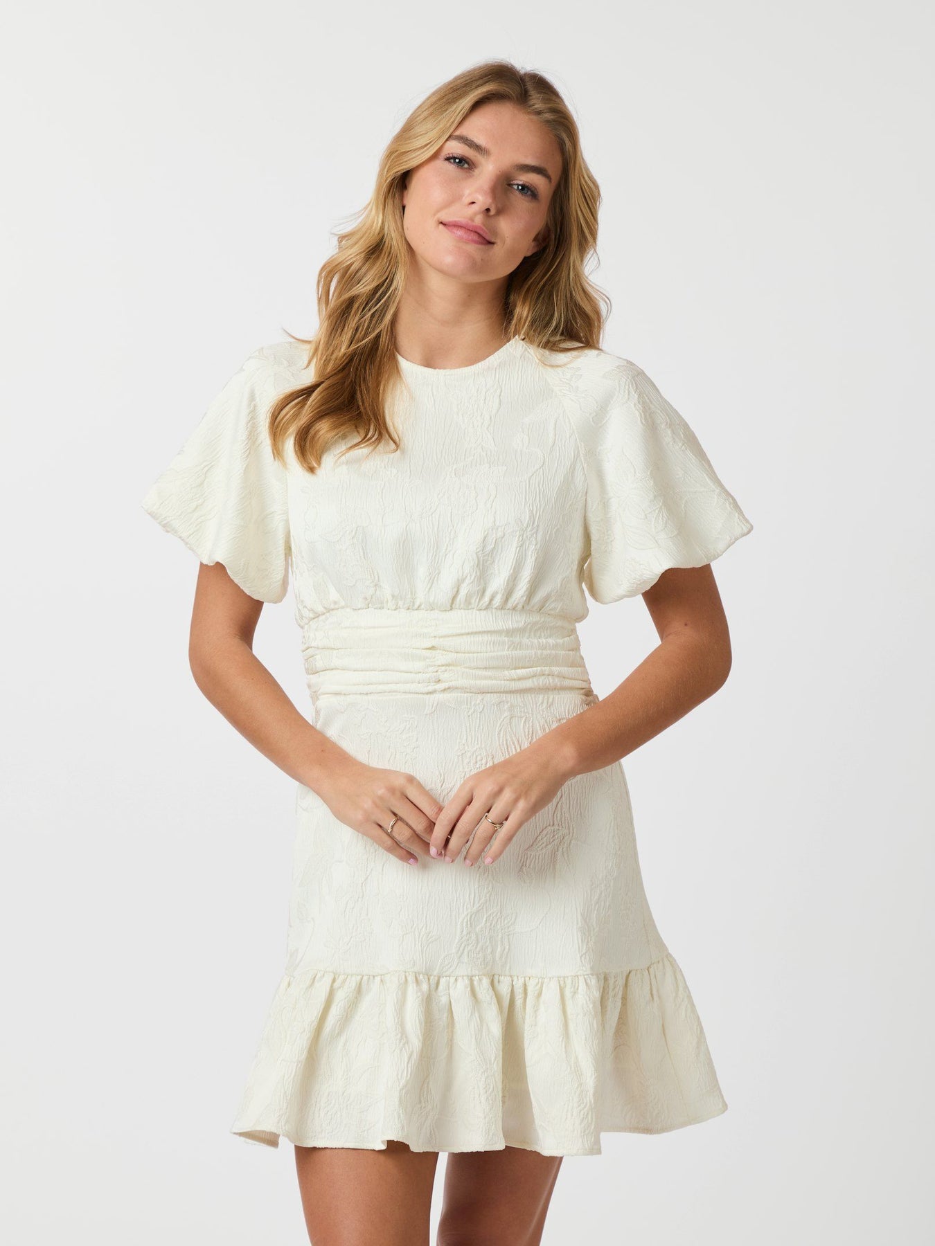 Sulli Jacquard Dress - Creme