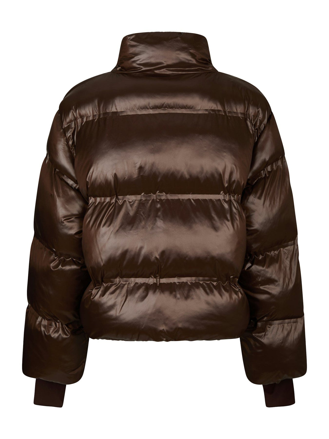 Rhea Shiny Puffer Jacket - Mörkbrun