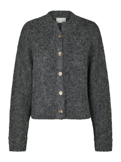 Taura Fluffy Knit Cardigan - Antracit