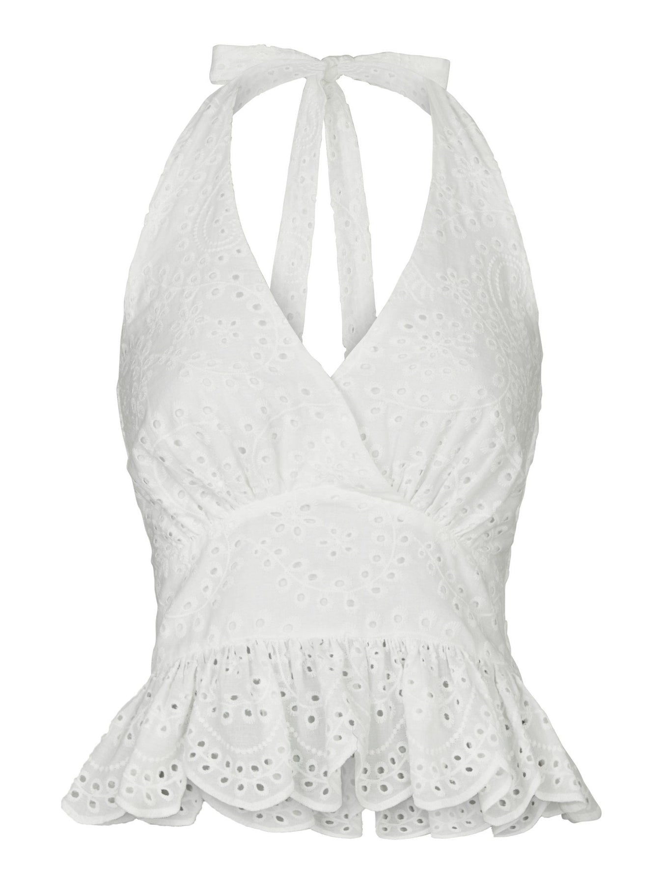 Ribbi Halter Neck Top - Vit