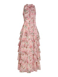 Marli Flower Chiffon Dress - Rosa