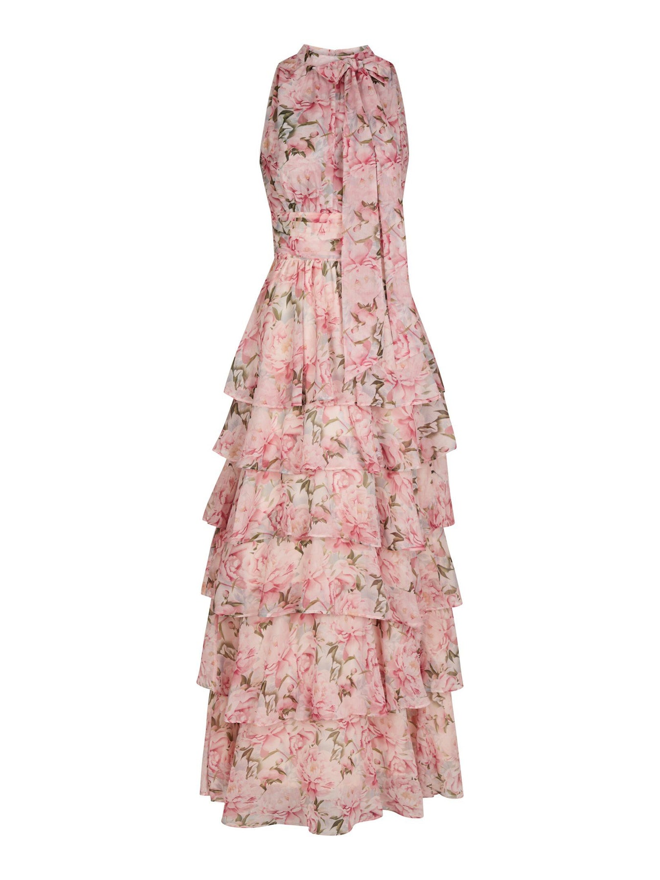 Marli Flower Chiffon Dress - Rosa