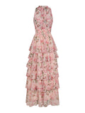 Marli Flower Chiffon Dress - Rosa