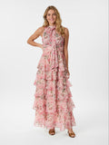 Marli Flower Chiffon Dress - Rosa