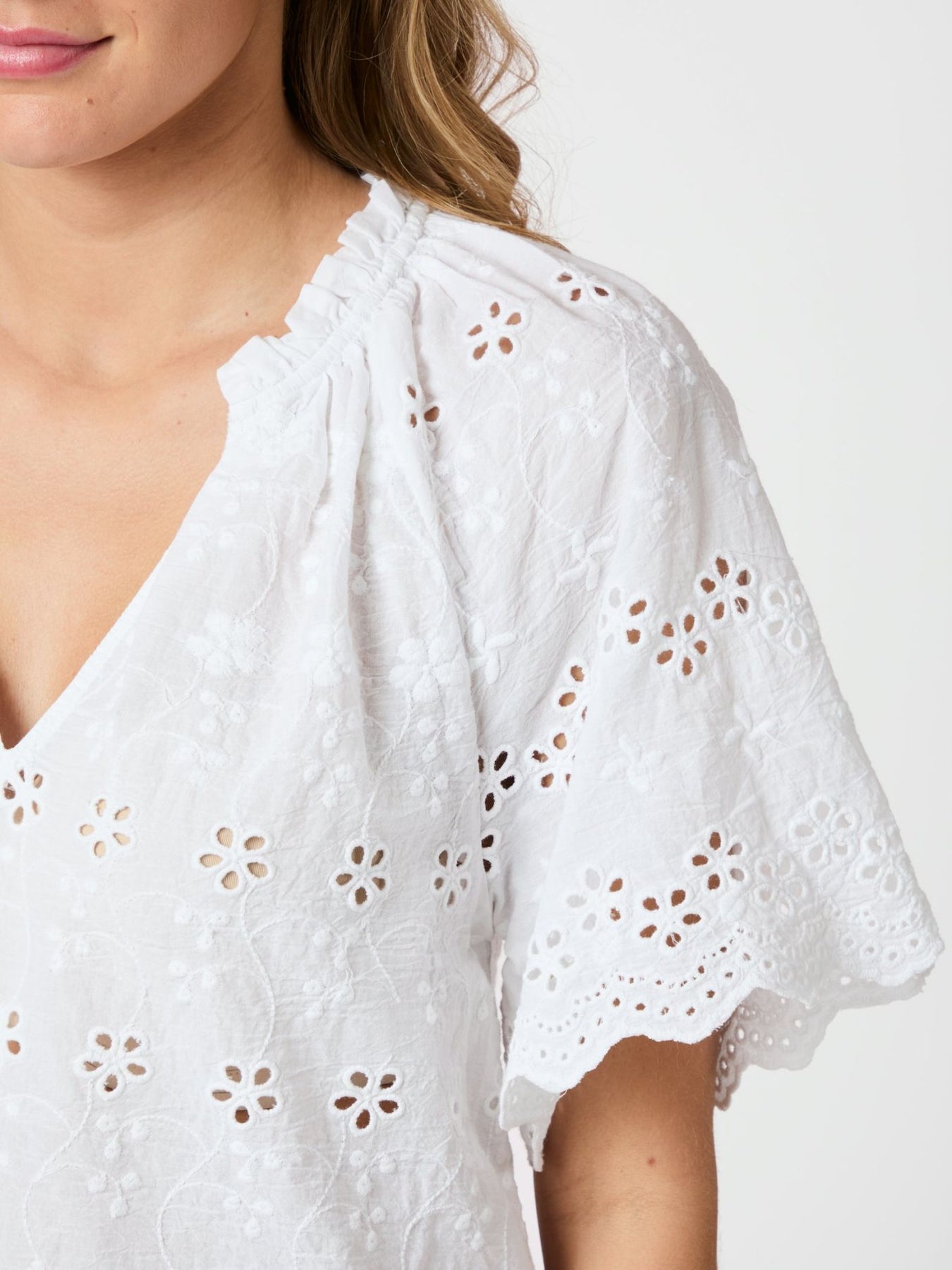 Odet Embroidery Blouse - White