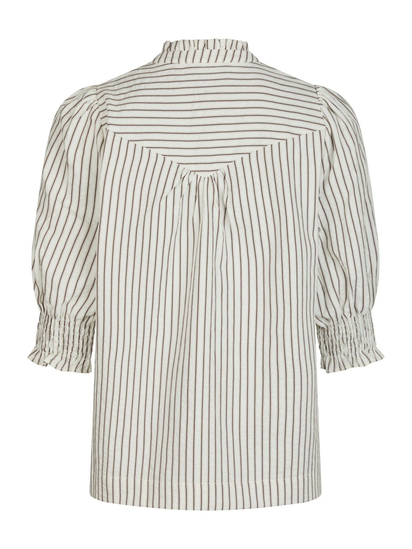 Diana Crepe Stripe Blouse - Brown