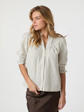 Diana Crepe Stripe Blouse - Brown