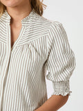 Diana Crepe Stripe Blouse - Brown