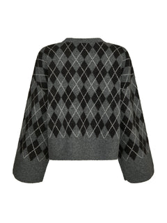 Kick Check Knit Blouse - Antracit