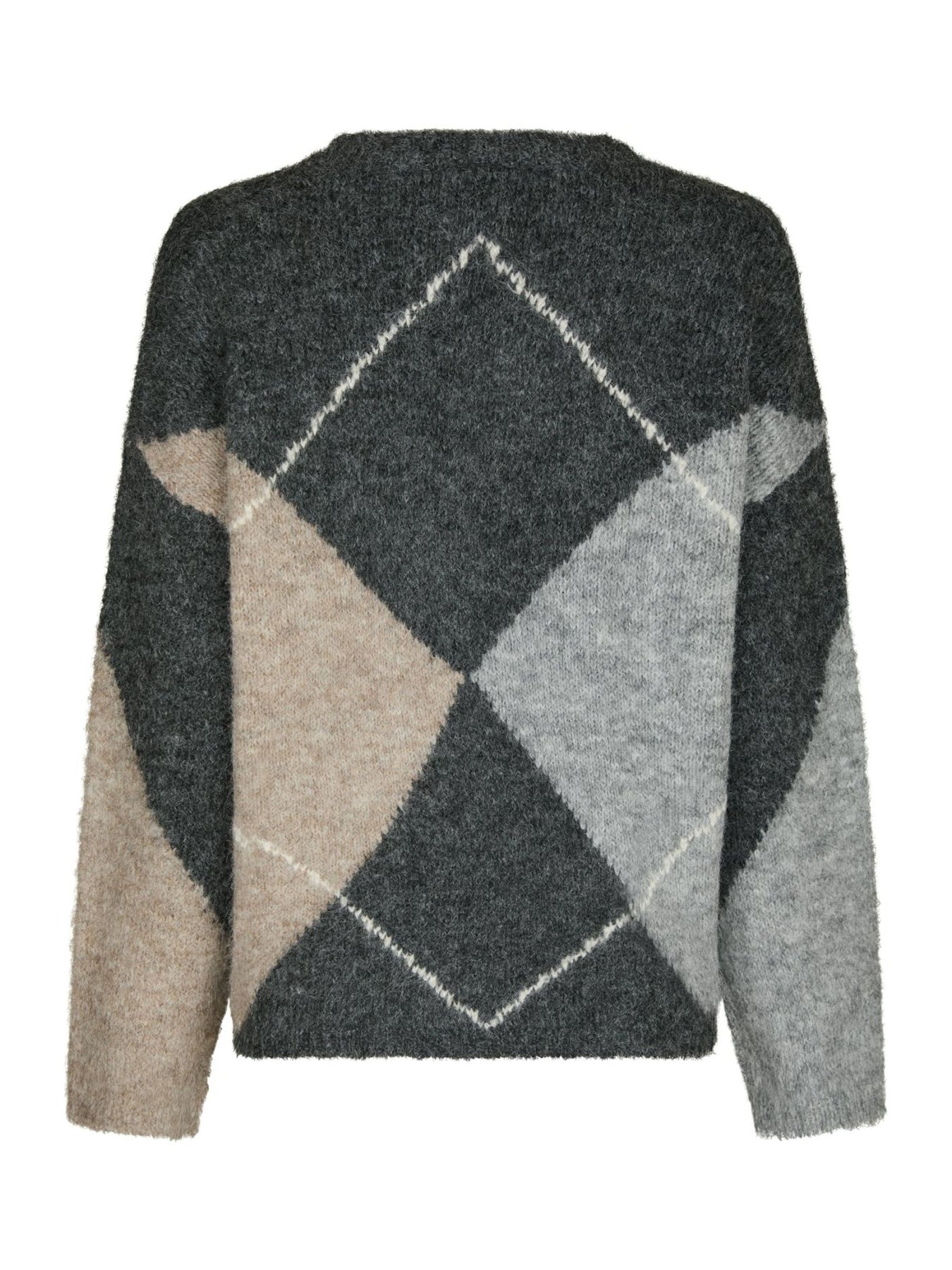 Inga Check Fluff Knit Blus - Antracit