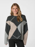 Inga Check Fluff Knit Blus - Antracit