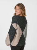 Inga Check Fluff Knit Blus - Antracit