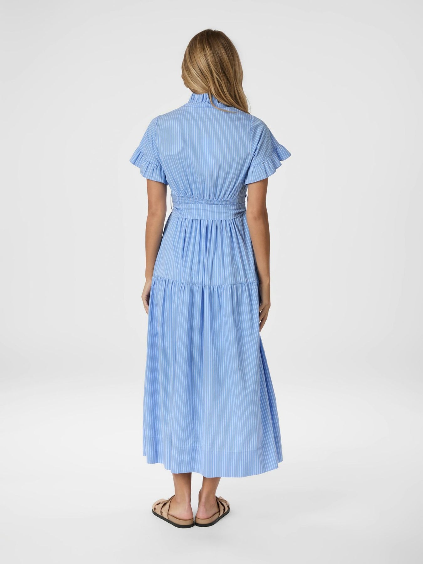 Nellie Stripe Dress - Ljusblå