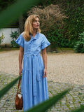 Nellie Stripe Dress - Ljusblå