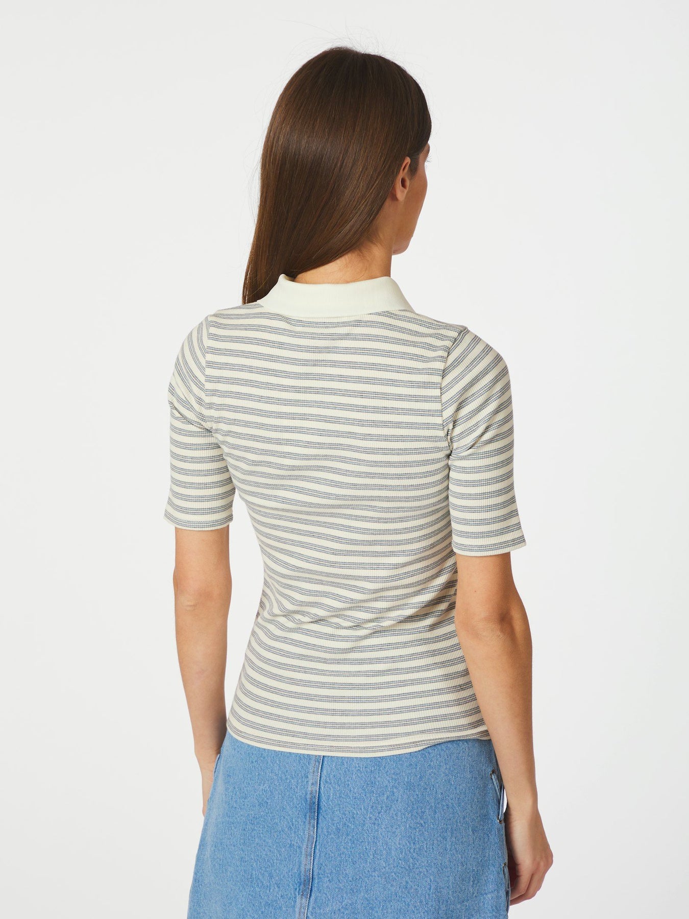 Manama Stripe Blus - Ljusblå