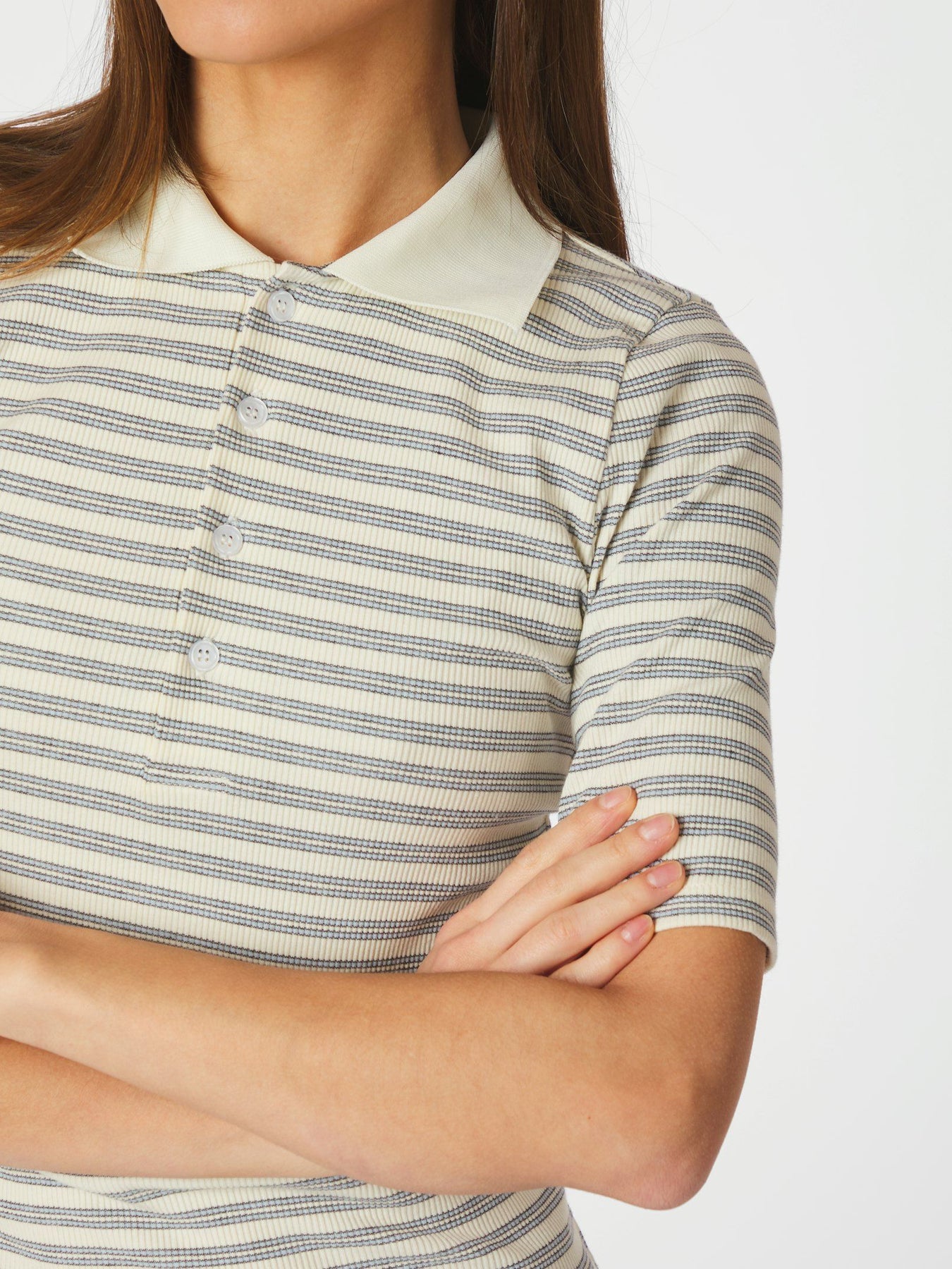 Manama Stripe Blus - Ljusblå