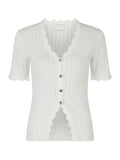 Larifa Stitch Knit Tee - White