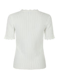 Larifa Stitch Knit Tee - White