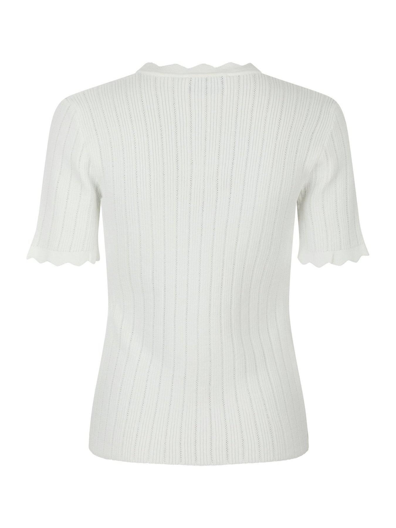 Larifa Stitch Knit Tee - White
