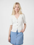 Larifa Stitch Knit Tee - White