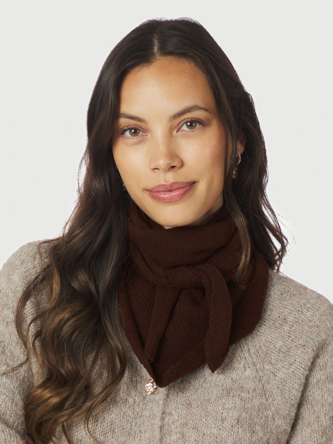 Misty Knit Scarf - Mörkbrun