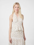 Ariet Fine Print Top - Creme