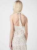 Ariet Fine Print Top - Creme
