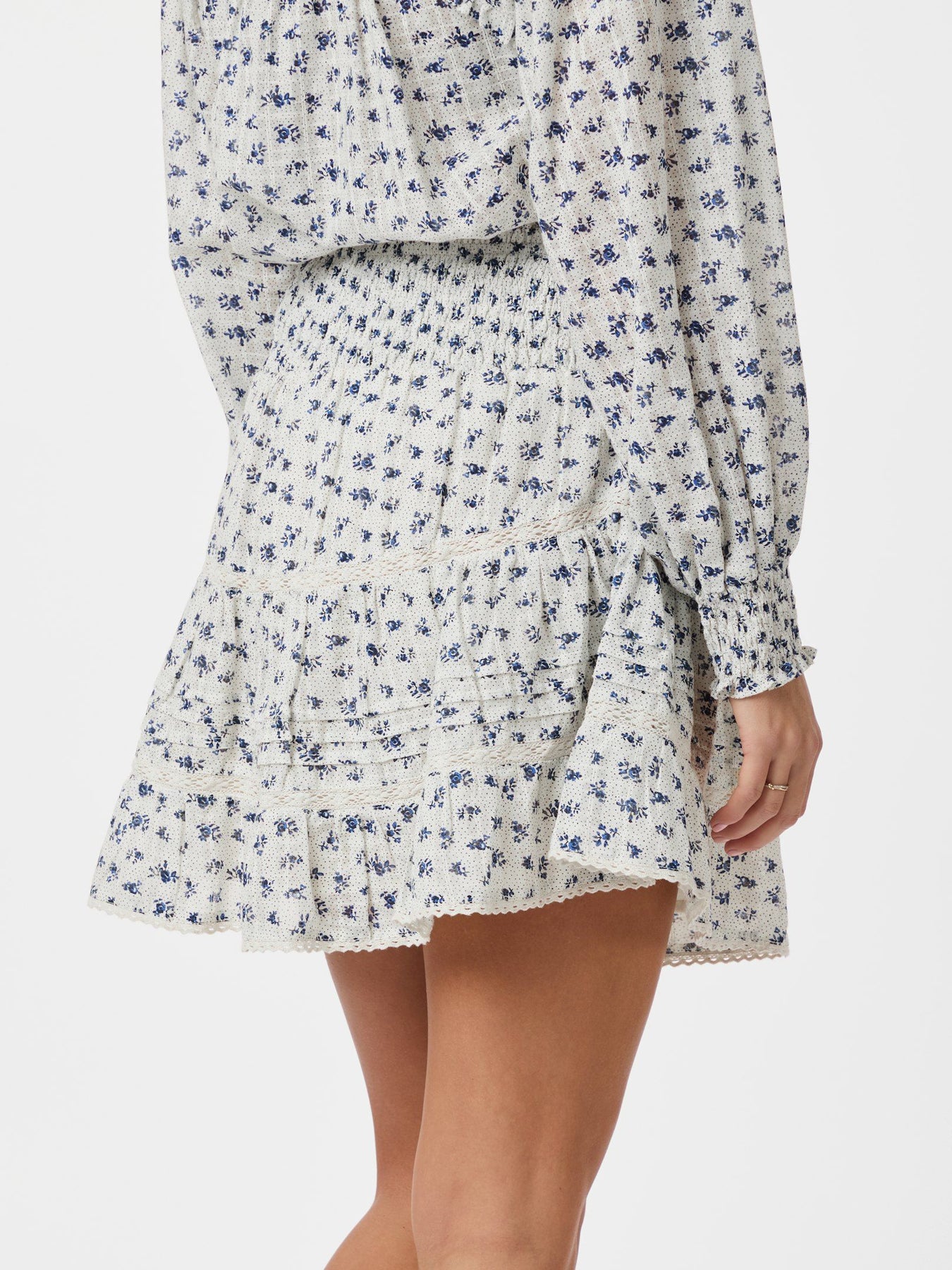 Neo Noir Alett Dot Flower Skirt - Blå