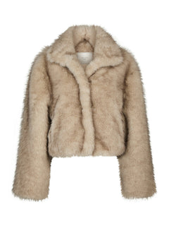 Steff Faux Fur Jacket - Beige