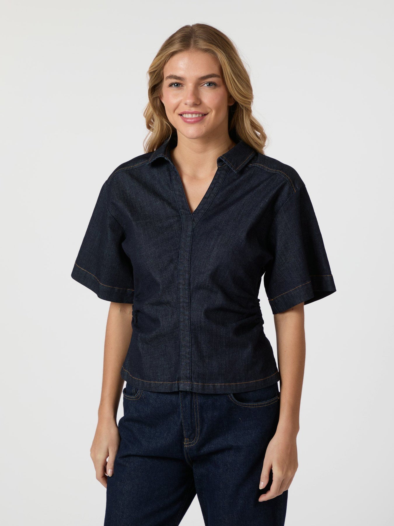 Spenda Denim Blouse - Mörkblå